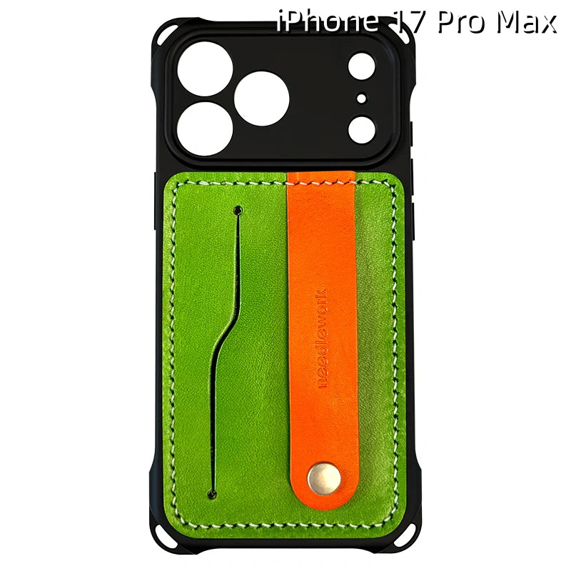 iPhone 17 Pro Max レザーケース | カードホルダーと取り外し可能なストラップ付き