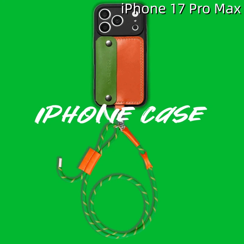 아이폰 17 프로 맥스 가죽 케이스 | 탈부착 가능한 스트랩, 카드 및 지갑 포함