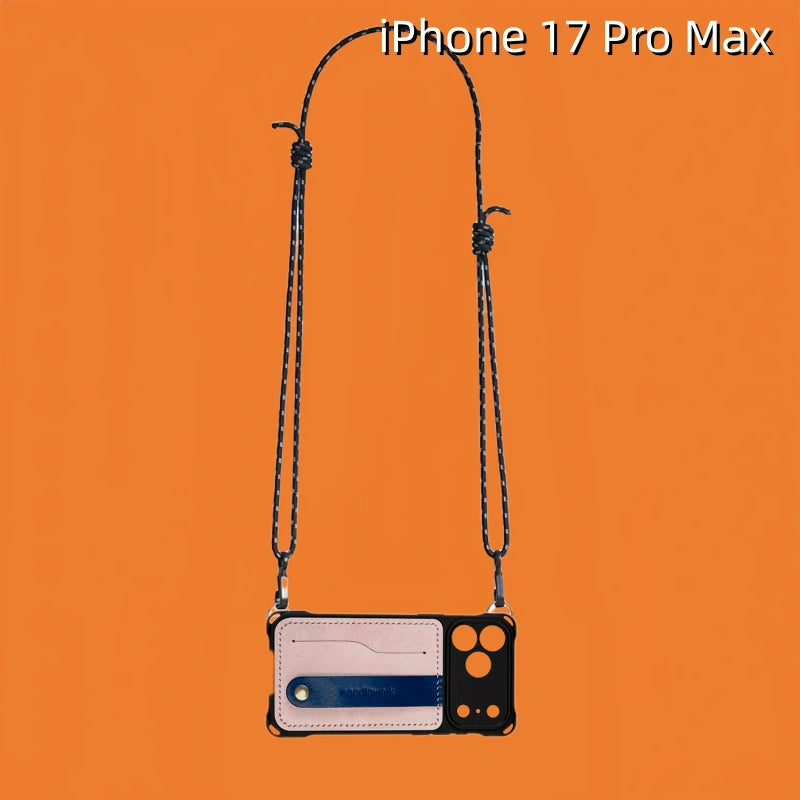 iPhone 17 Pro Max Leather Case | with Removable Strap Crossbody and Card Holder