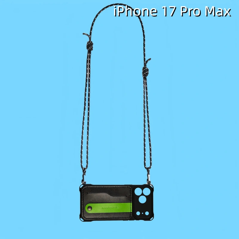 iPhone 17 Pro Max Leather Case | with Removable Strap Crossbody and Card Holder