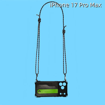 iPhone 17 Pro Max Leather Case | with Removable Strap Crossbody and Card Holder