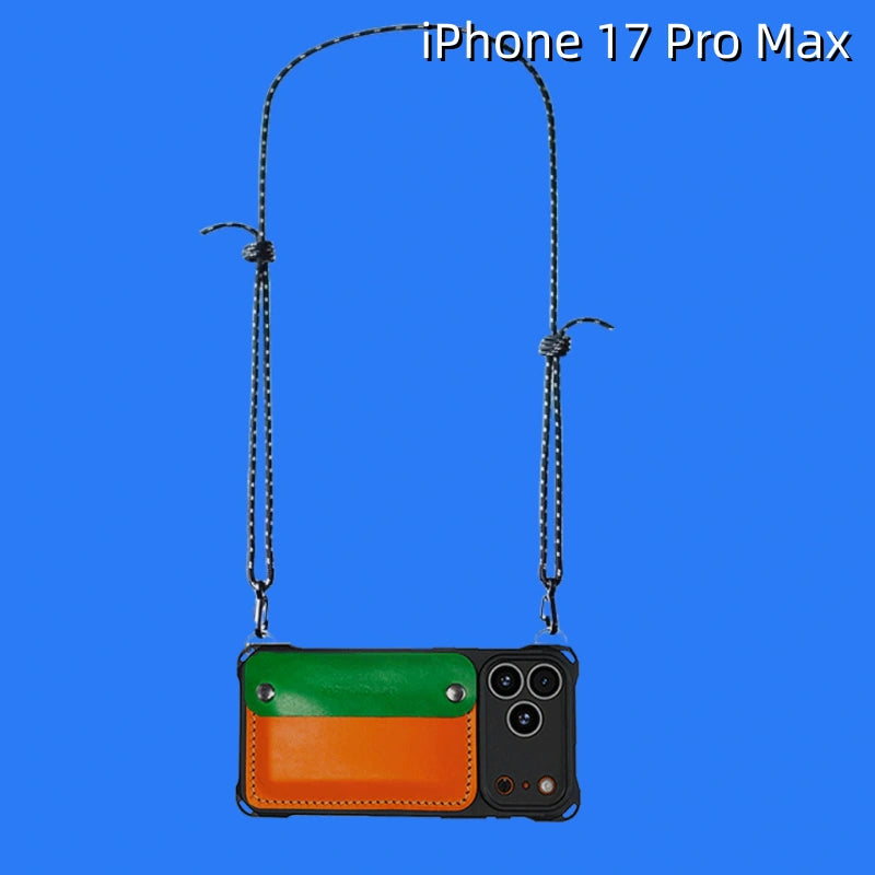 iPhone 17 Pro Max レザーケース | 取り外し可能なストラップ、クロスボディ、ウォレット付き