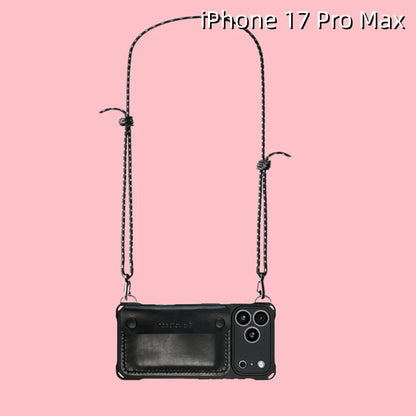 iPhone 17 Pro Max レザーケース | 取り外し可能なストラップ、クロスボディ、ウォレット付き