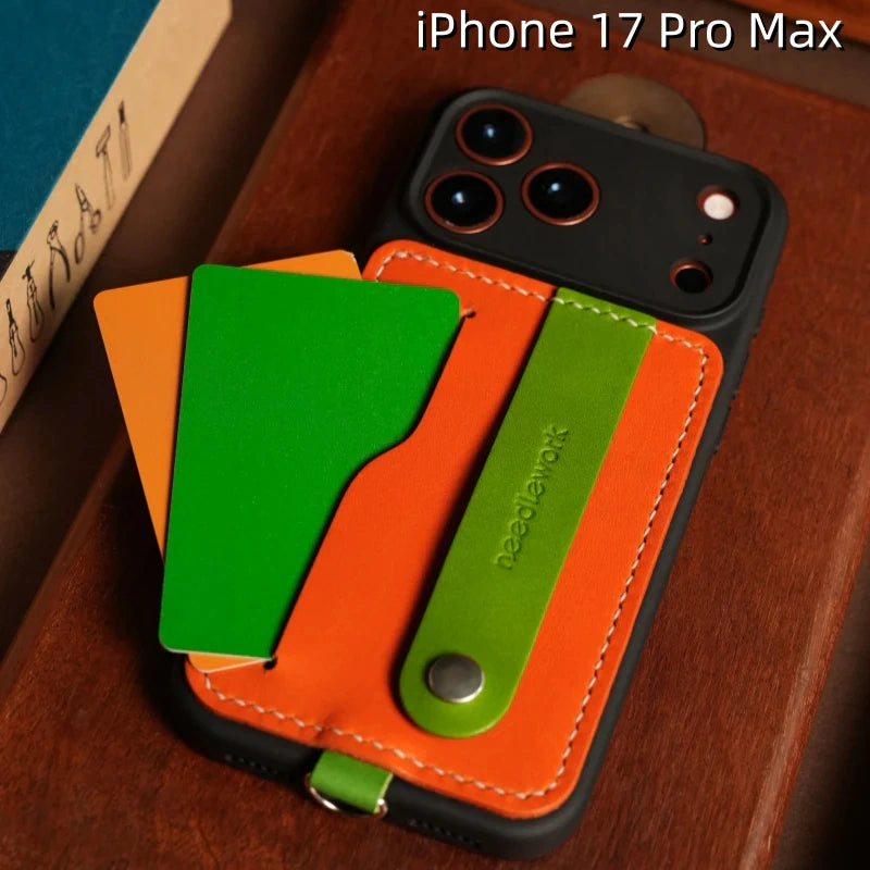 iPhone 17 Pro Max Leather Case | with Removable Strap and Card Holder