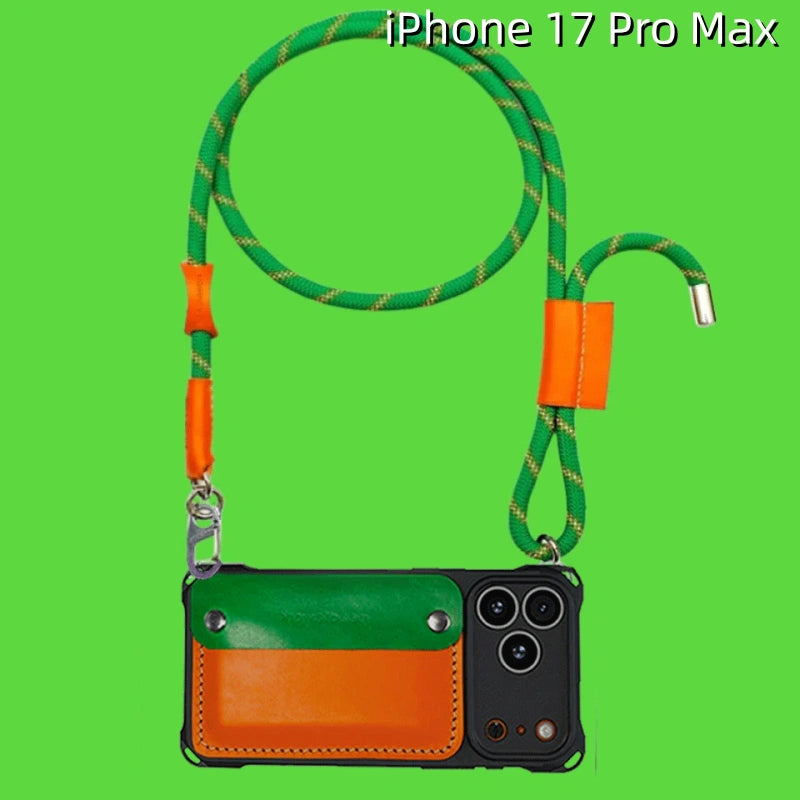 iPhone 17 Pro Max Leather Case | with Removable Strap and Wallet