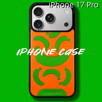 iPhone 17 Pro Leather Case | with Hand Made | Banana Design