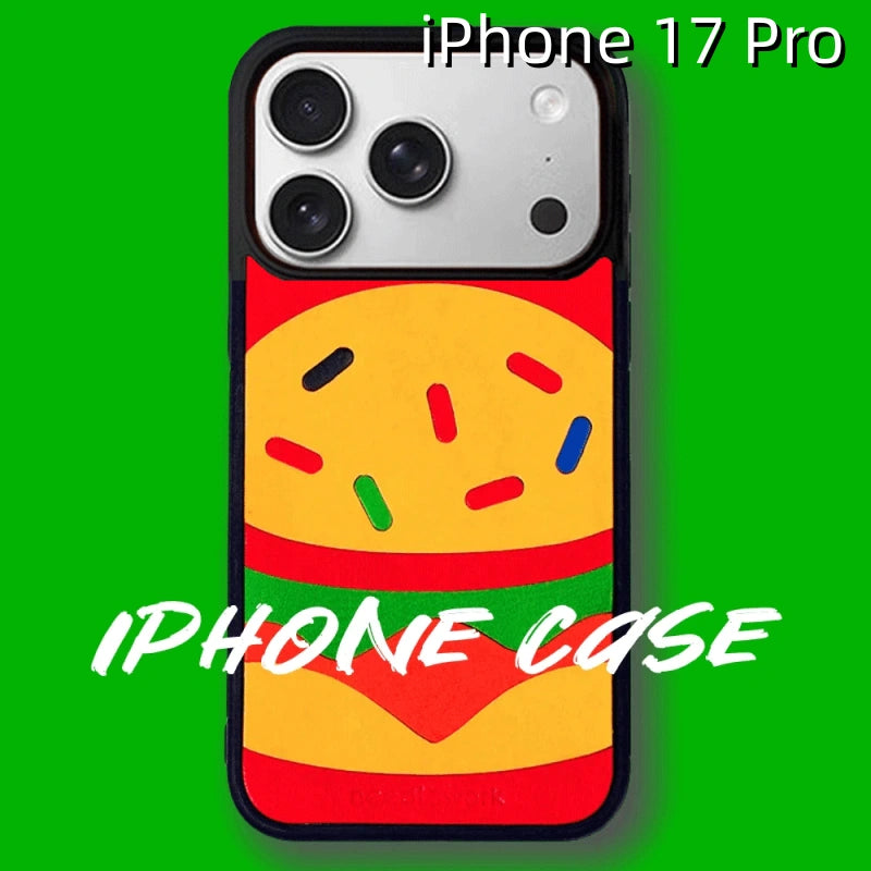 iPhone 17 Pro Leather Case | with Hand Made Hamburger Design