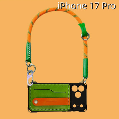 iPhone 17 Pro レザーケース | カードホルダーと取り外し可能なストラップ付き