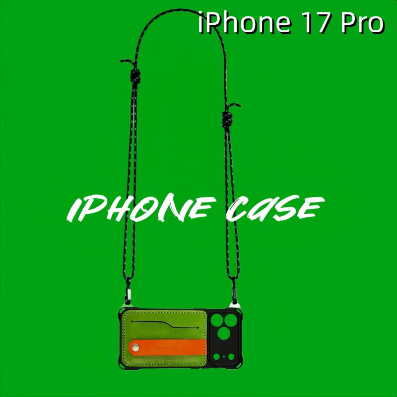 iPhone 17 Pro Leather Case | with Removable Strap Crossbody and Card Holder