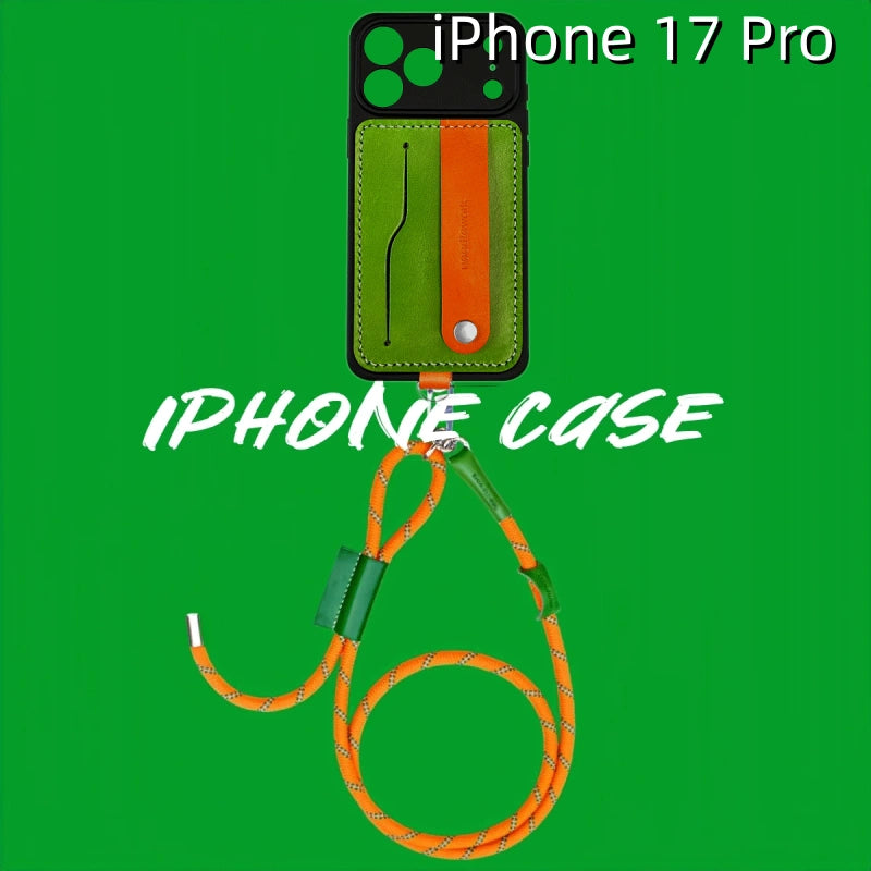 아이폰 17 프로 가죽 케이스 | 탈부착 가능한 스트랩 및 카드 홀더 포함