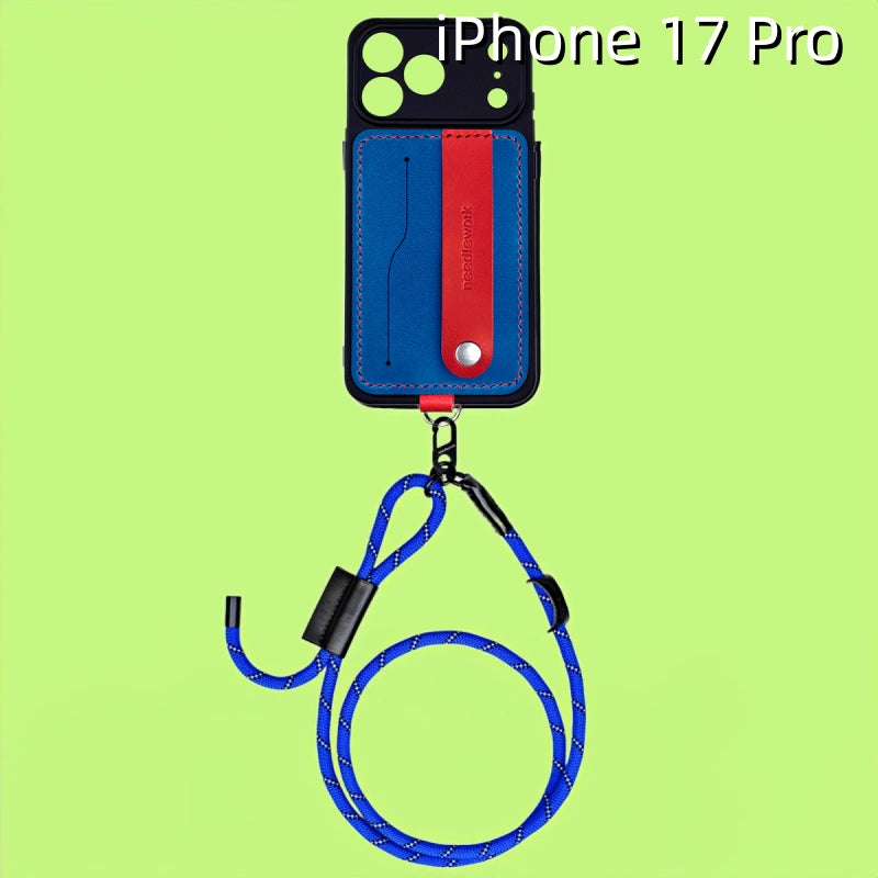 아이폰 17 프로 가죽 케이스 | 탈부착 가능한 스트랩 및 카드 홀더 포함