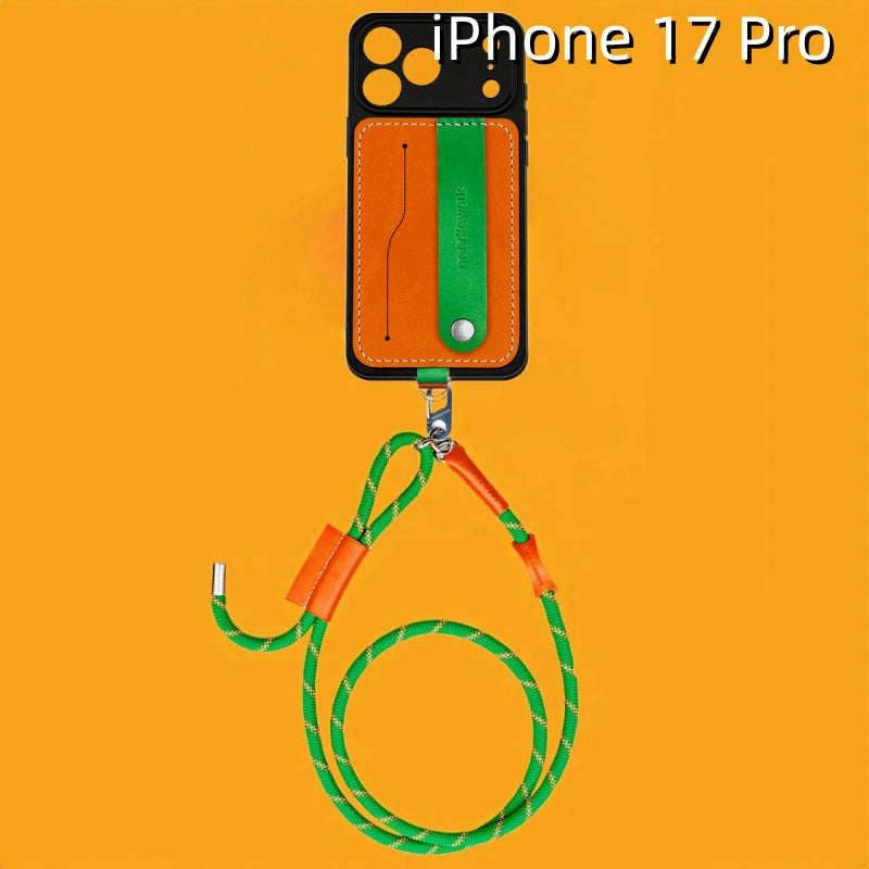 아이폰 17 프로 가죽 케이스 | 탈부착 가능한 스트랩 및 카드 홀더 포함
