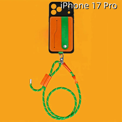 아이폰 17 프로 가죽 케이스 | 탈부착 가능한 스트랩 및 카드 홀더 포함