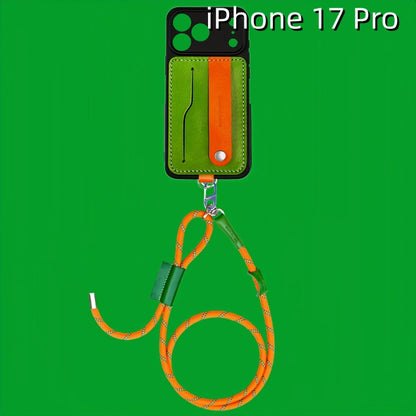 아이폰 17 프로 가죽 케이스 | 탈부착 가능한 스트랩 및 카드 홀더 포함