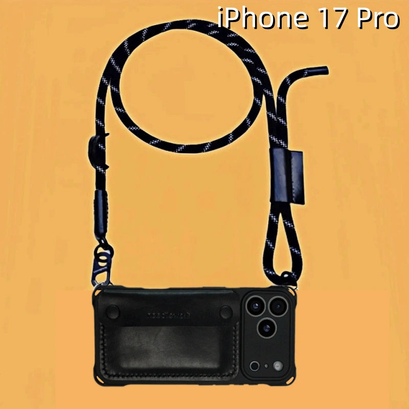 iPhone 17 Pro Leather Case | with Removable Strap and Wallet