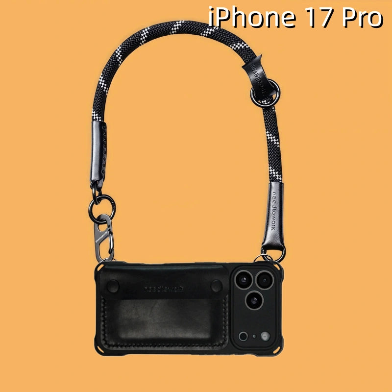 iPhone 17 Pro Leather Case | with Removable Strap and Wallet