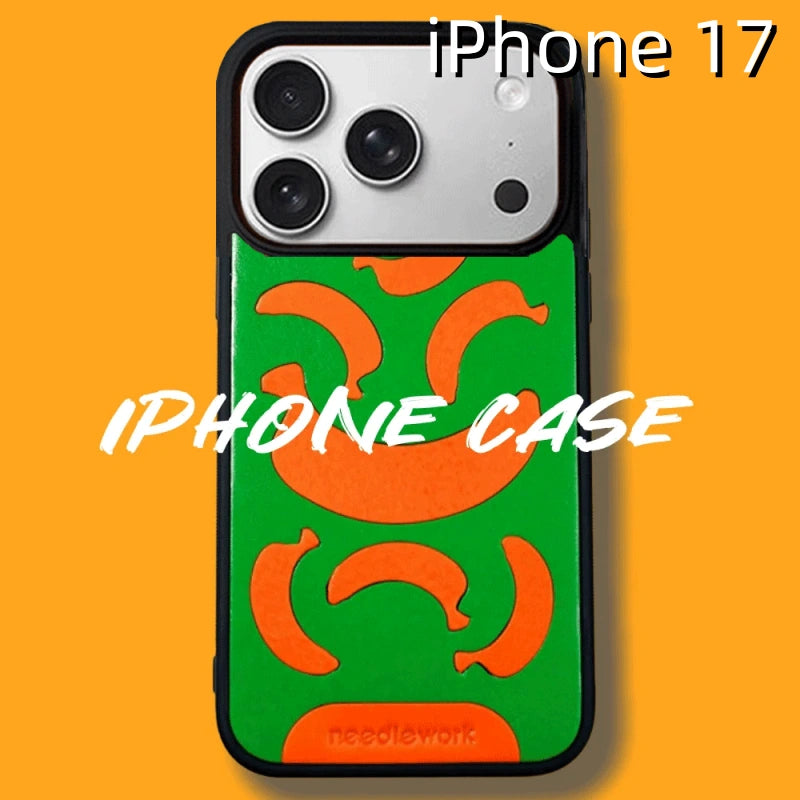 iPhone 17 Leather Case | with Hand Made | Banana Design