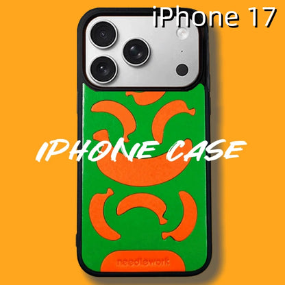 iPhone 17 Leather Case | with Hand Made | Banana Design