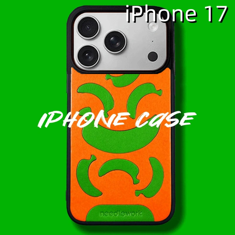 iPhone 17 Leather Case | with Hand Made | Banana Design