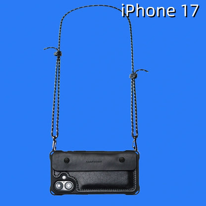 iPhone 17 レザーケース | 取り外し可能なストラップ、クロスボディ、ウォレット付き