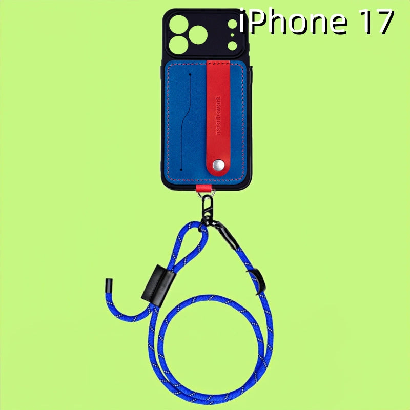 아이폰 17 가죽 케이스 | 탈부착 가능한 스트랩 및 카드 홀더 포함