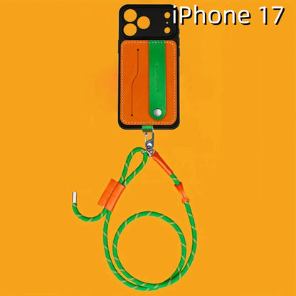 아이폰 17 가죽 케이스 | 탈부착 가능한 스트랩 및 카드 홀더 포함