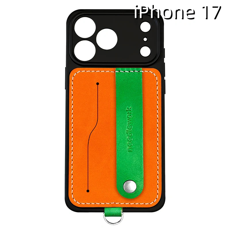 아이폰 17 가죽 케이스 | 탈부착 가능한 스트랩 및 카드 홀더 포함