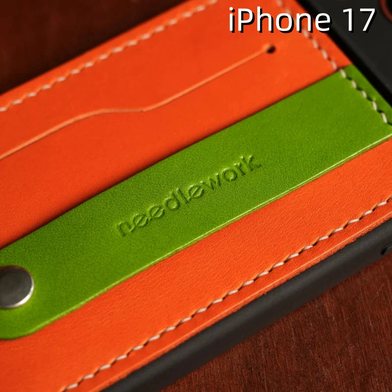 아이폰 17 가죽 케이스 | 탈부착 가능한 스트랩 및 카드 홀더 포함