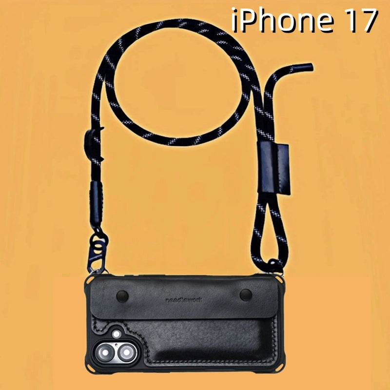 iPhone 17 Leather Case | with Removable Strap and Wallet