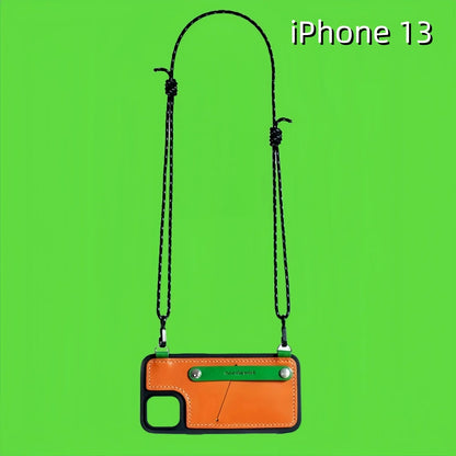 iPhone 13 Leather Case | with Strap Crossbody and Card Holder