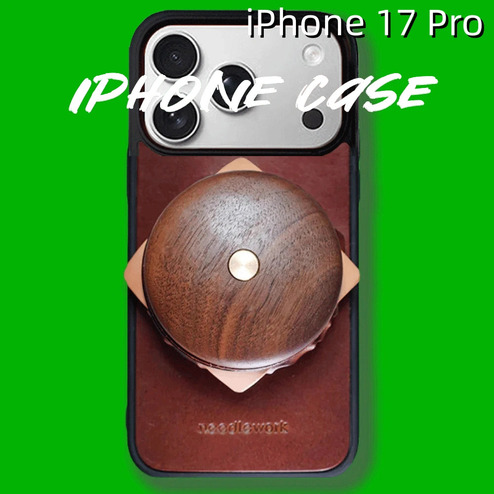 iPhone 17 Pro Leather Case | with Hand Grip | Hamburger Design