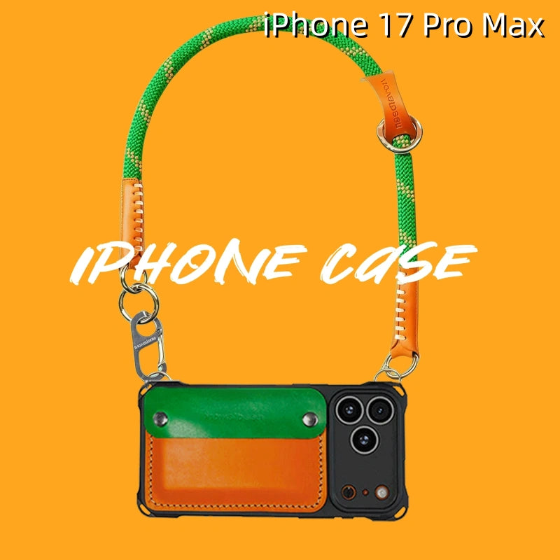iPhone 17 Pro Max Leather Case | with Removable Strap and Wallet